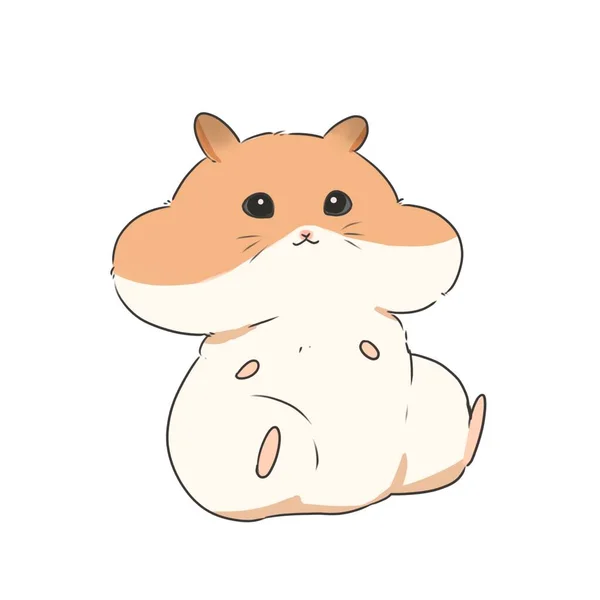 Ilustração Bonito Hamster Mão Desenhada Ilustração — Fotografia de Stock