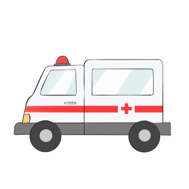 Beyaz arkaplan resimlerinde ambulans izole edildi.