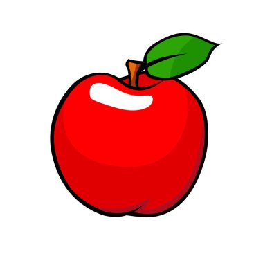 Taze elma meyve vektörü illüstrasyonu