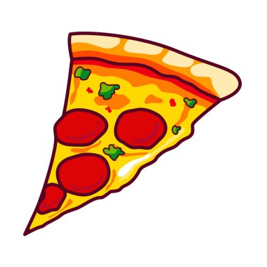 Lezzetli pepperoni pizza vektör çizimi