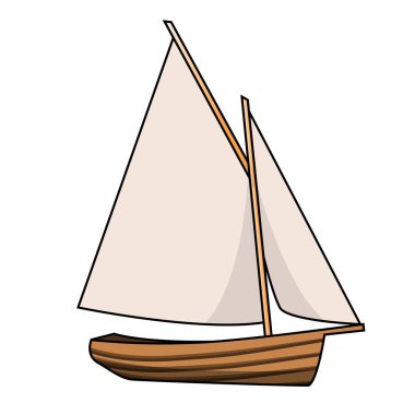 ahşap tekne vektör çizimi grafiği