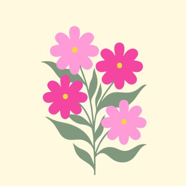 Açık arkaplanda pembe gül vektörü.