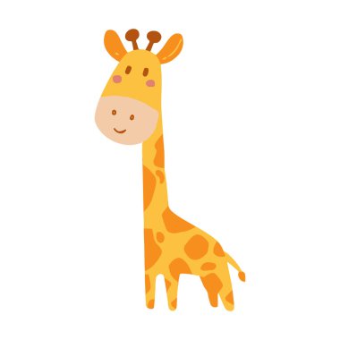 Pembe Arkaplanda Zürafa Vektör İllüstrasyonu