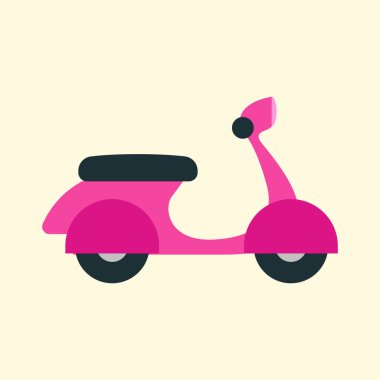 Sarı Arkaplanda İzole Scooter Taşımacılık Vektörü ResmiComment