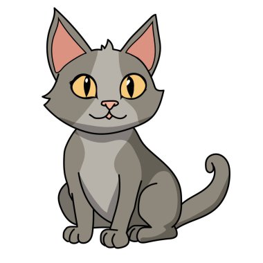 Basit kedi vektör çizimi grafiği