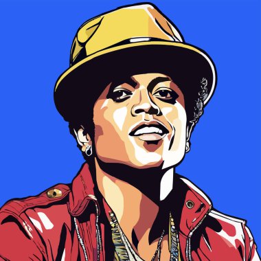 bruno mars vektör çizimi grafiği