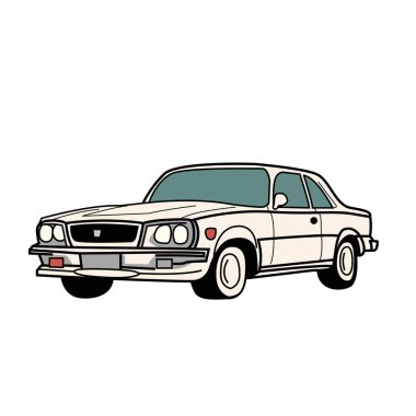 Retro araba vektör çizimi grafiği
