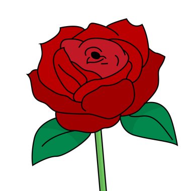 Basit gül vektör resimleme grafiği