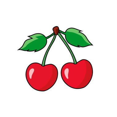 Basit kiraz vektör çizimi grafiği