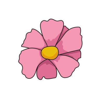 Basit çiçek vektör illüstrasyonu grafiği