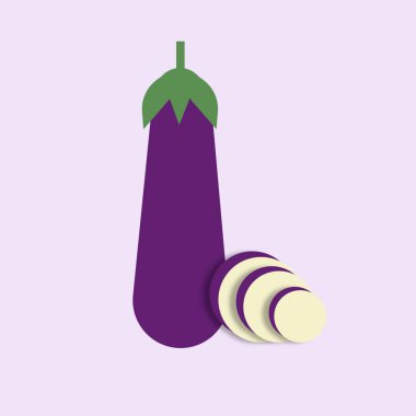 Taze patlıcanın minimalist çizimi