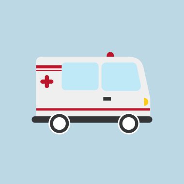 Ambulans arabasının minimalist çizimi