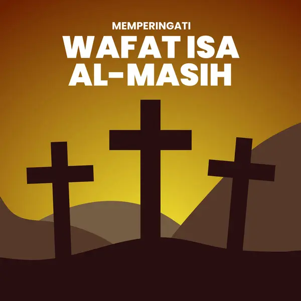 stock image A 1x1 illustration post celebrating Good Friday in Indonesian.