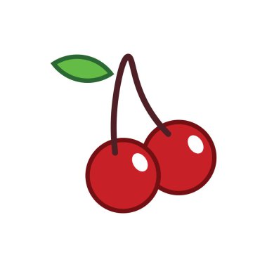 meyve kırmızısı kiraz vektör çizimi