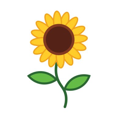 parlak sarı ayçiçeği vektör çizimi