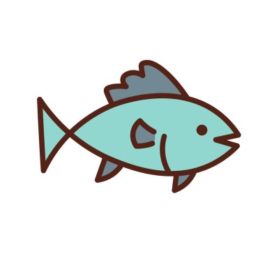 Mavi Şirin Balık Vektörü İllüstrasyonu