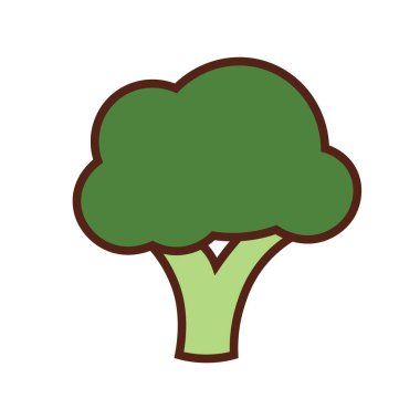 Şirin Yeşil Brokoli Vektör İllüstrasyonu