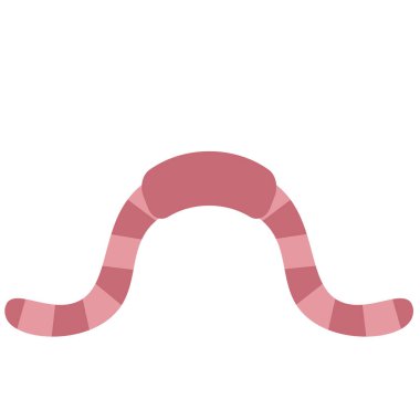 Pembe bir solucanın basit düz bir çizimi.