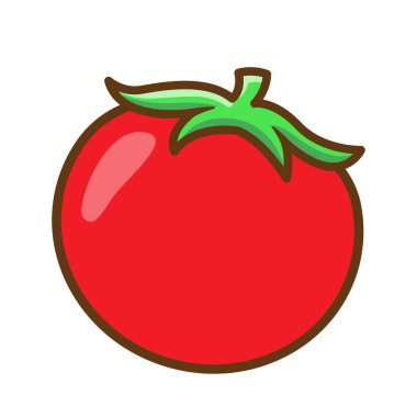 Domates ikonu. Domatesin vektör çizimi. Beyaz arkaplanda izole.