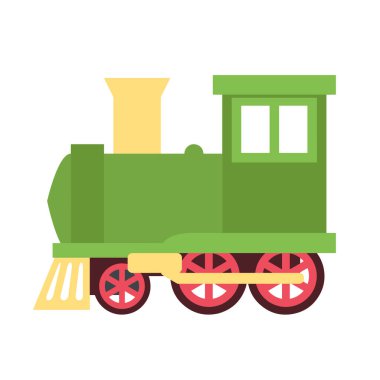 Yeşil Tren Şirin Vektör İllüstrasyonu