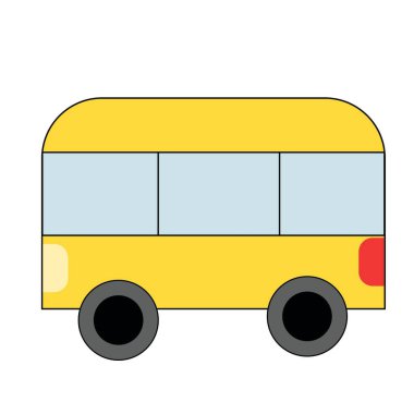 Sarı okul otobüsünün basit bir çizimi