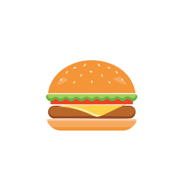 Hamburger simgesi tasarımı, vektör illüstrasyonu 10 grafik