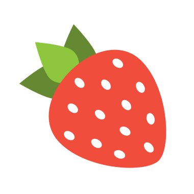 Şirin Vektör İllüstrasyonu Kırmızı Çilek