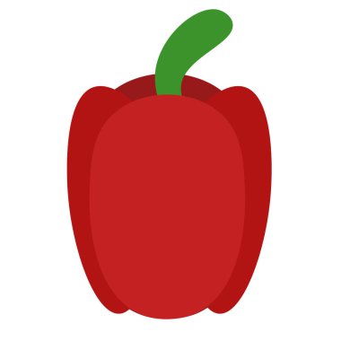 Kırmızı bir çan biberi veya kırmızı biberin basit bir vektör çizimi