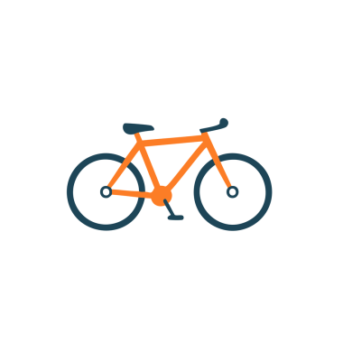 Bisiklet yassı simgesinin vektör illüstrasyonu