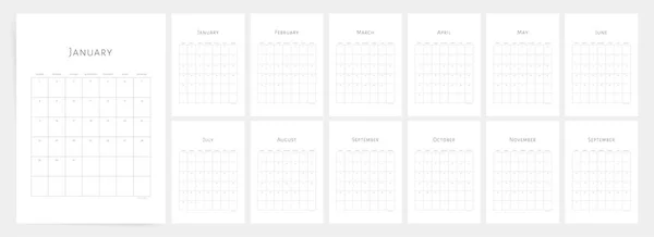 2023 Eenvoudige Minimalistische Kalender Week Begint Zondag Moderne Maandelijkse Kalender — Stockvector