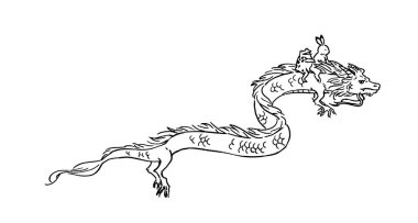 Yılbaşı kartı materyali - Gökyüzünde yükselen ejderha tasviri