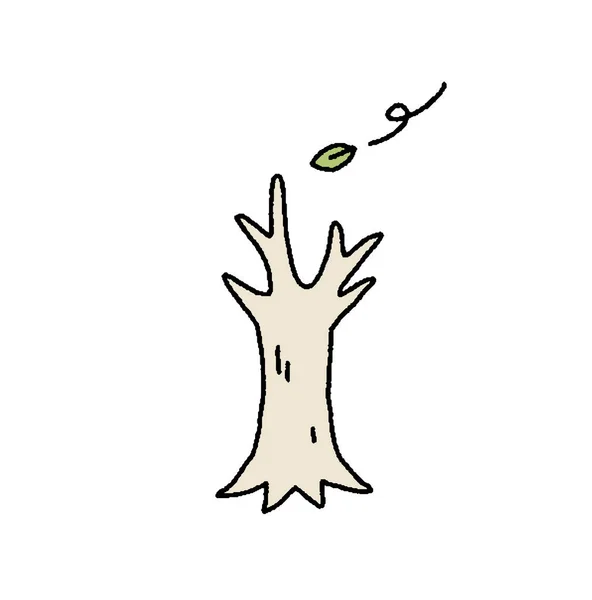 Jednoduchý Dotek Ilustrace Mrtvého Stromu — Stockový vektor