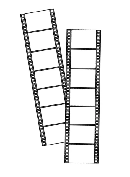 Enkel Beröring Foto Film Och Kamera Illustration Set — Stock vektor