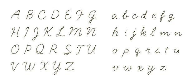 Een Set Eenvoudige Natuurlijke Met Hand Geschilderde Engelse Letters — Stockvector