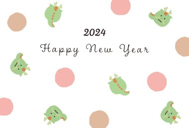2024 Yılbaşı Kartı - Şirin Kozalı Ejderha Yılı