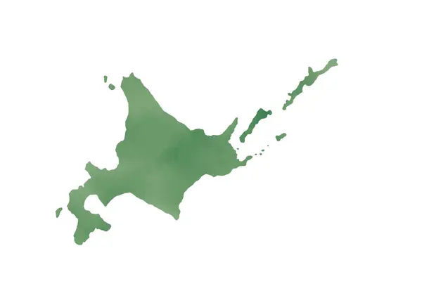 北海道的随意水彩画风格图解 — 图库照片#