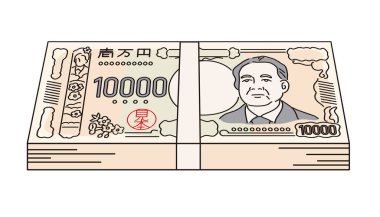 Illustration of the large sums of money on the new 2024 banknote clipart