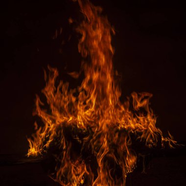 Siyah arka planda yangın alevleri. Alevler izole edilmiş. Ateş alevi dokusu. Alev alev yanma etkisi. Duvar kağıdını ateşle. Kopya alanı ile soyut sanat deseni