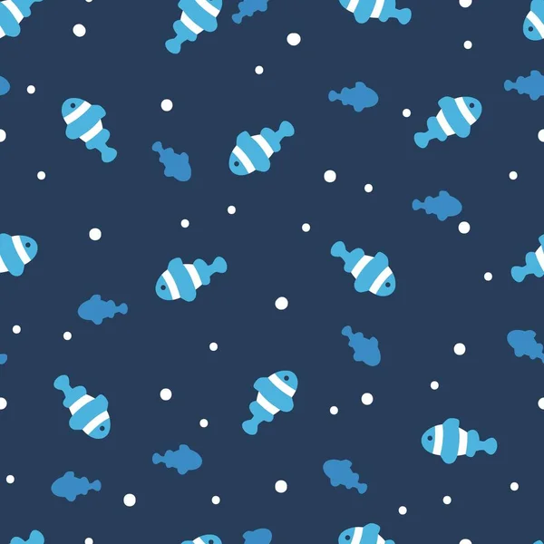 Abstract Undersea Anemone Fish Vector Graphic Seamless Pattern Pode Ser —  Vetores de Stock