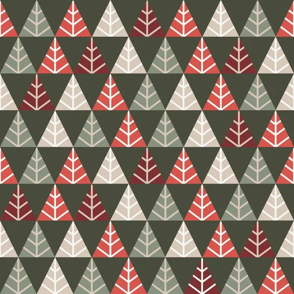 Abstract Geometric Triangle Pine Tree Christmas Vector Seamless Pattern Can — стоковый вектор