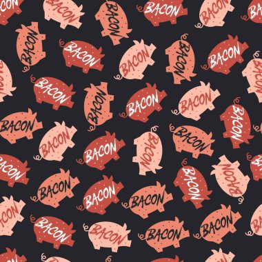 Soyut Lezzetli Organik Pastırma Et Vektörü Kusursuz Desen arkaplan ve giyim tasarımı için kullanılabilir