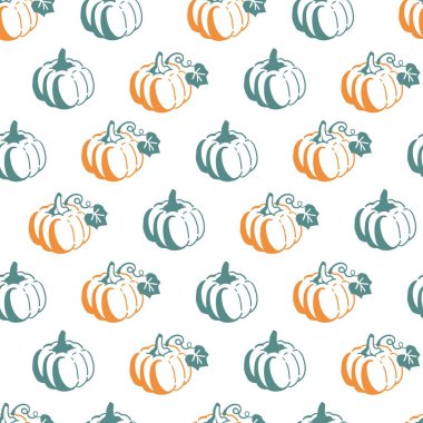 Güz Balkabağı Sebze Vektörü Grafiksiz Desen arkaplan ve giyim tasarımı için kullanılabilir
