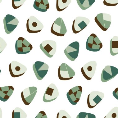 Seaweed Vektör Kusursuz Desenli Sevimli Lezzetli Pirinç Balosu arka plan ve giyim tasarımı için kullanılabilir