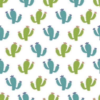 Cactus Conga Line Dansı Vektörü Kusursuz Desen arkaplan ve giysi tasarımı için kullanılabilir