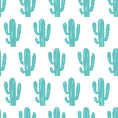 Ayakta Duran Yeşil Saguaro Kaktüs Vektör Örnekleri arkaplan ve giysi tasarımı için kullanılabilir