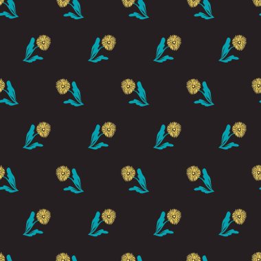 Bahar Karahindiba Çiçekleri Bahçesi Vektörü Grafiksiz Desen arkaplan ve giyim tasarımı için kullanılabilir