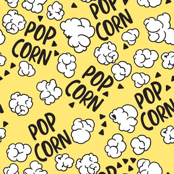 Retro Tasty Popcorn Party Snack Vector Graphic Seamless Pattern Kann — Stockvektor