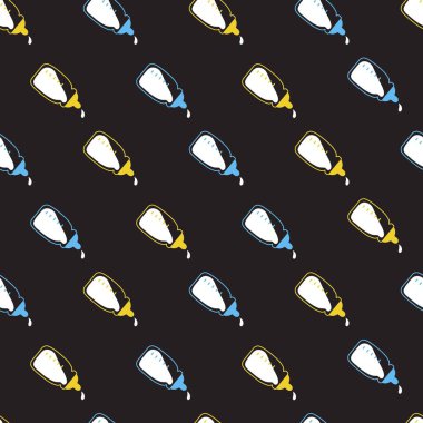 Süt Bebeği Şişesi Melodi Vektörü Kusursuz Desen arkaplan ve giysi tasarımı için kullanılabilir