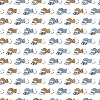 Rüya Ayıcık Pijama Partisi Vektör Örnekleri arka plan ve giysi tasarımı için kullanılabilir