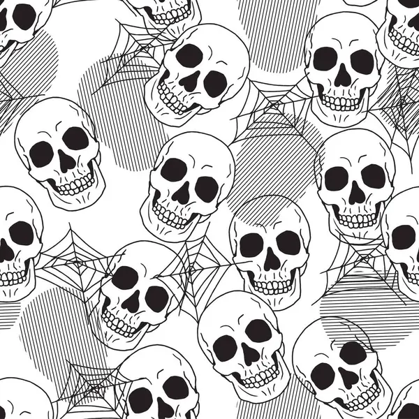 Tuhaf Kafatası Kemikleri Vektörsüz Desen Arkaplan Giysi Tasarımı Için Kullanılabilir — Stok Vektör
